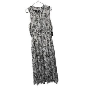 Express Sleeveless Peasant Core Cottage Maxi Dress Black & White Size XL NWT